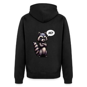 Pas de raton laveur ratons laveurs animal de la forêt raton laveur drôle - Veste à capuche bio Premium Unisexe - noir - Dos - Nico (187cm)