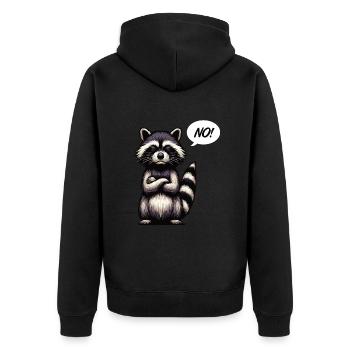 No raccoon raccoons forest animal funny raccoon - Unisex Premium Organic Zip Hoodie - black - Back - Nico (187cm)