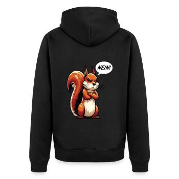 Nein Eichhörnchen Eichhorn Eichhörnchenliebhaber - Unisex Premium Bio Zip Hoodie - Schwarz - Hinten - Nico (187cm)