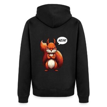 Nein Eichhörnchen Eichhorn Eichhörnchenliebhaber - Unisex Premium Bio Zip Hoodie - Schwarz - Hinten - Nico (187cm)