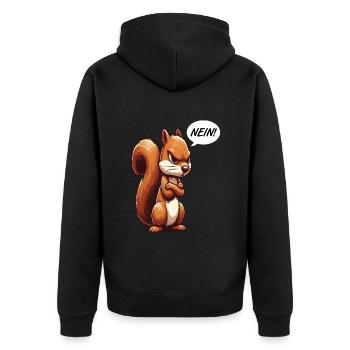 Nein Eichhörnchen Eichhorn Eichhörnchenliebhaber - Unisex Premium Bio Zip Hoodie - Schwarz - Hinten - Nico (187cm)