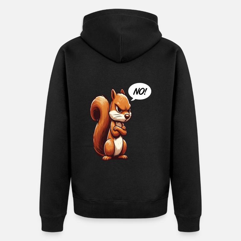 Pas d’écureuil Écureuil Amoureux de l’écureuil - Veste à capuche bio Premium Unisexe - noir