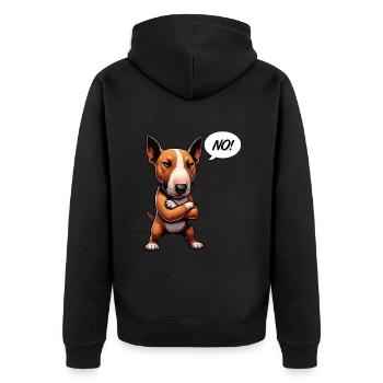 No Miniature Bull Terrier Bully Bull Terrier Owner - Unisex Premium Organic Zip Hoodie - black - Back - Nico (187cm)
