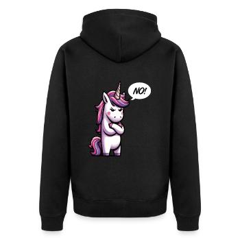 Pas de licornes Licornes Licorne Fan Licorne Amoureux des Licornes - Veste à capuche bio Premium Unisexe - noir - Dos - Nico (187cm)
