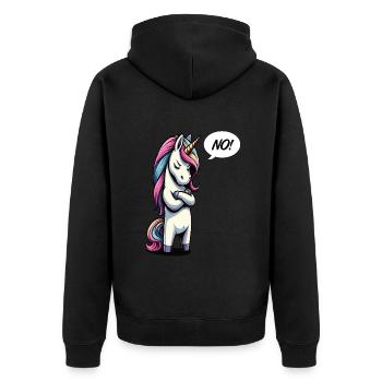 Pas de licornes Licornes Licorne Fan Licorne Amoureux des Licornes - Veste à capuche bio Premium Unisexe - noir - Dos - Nico (187cm)