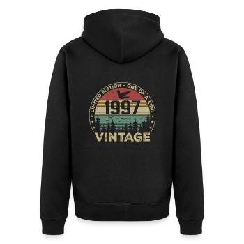Vintage 1997 Original 1997 Rétro Anniversaire 1997 - Veste à capuche bio Premium Unisexe - noir - Dos - Nico (187cm)
