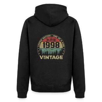 Cadeau Juin 1998 Anniversaire Juin 1998 Juin 1998 - Veste à capuche bio Premium Unisexe - noir - Dos - Nico (187cm)