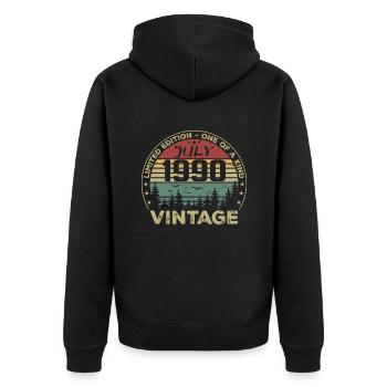 Cadeau D'anniversaire Juillet 1990 Vintage 1990 - Veste à capuche bio Premium Unisexe - noir - Dos - Nico (187cm)