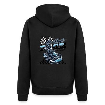 Go Kart Race Kartrennen - Unisex Premium Bio Zip Hoodie - Schwarz - Hinten - Nico (187cm)