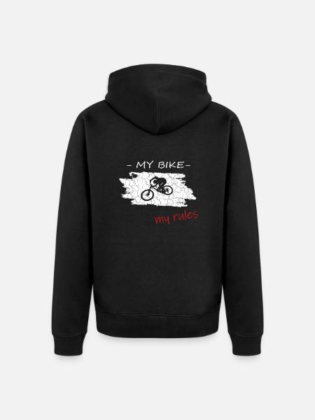 Downhill Biken - Unisex Premium Bio Zip Hoodie - Schwarz