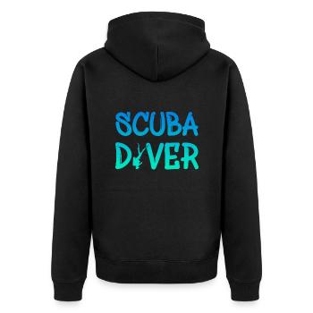 Scuba Diver - Taucher - Diving - Unisex Premium Bio Zip Hoodie - Schwarz - Hinten - Nico (187cm)