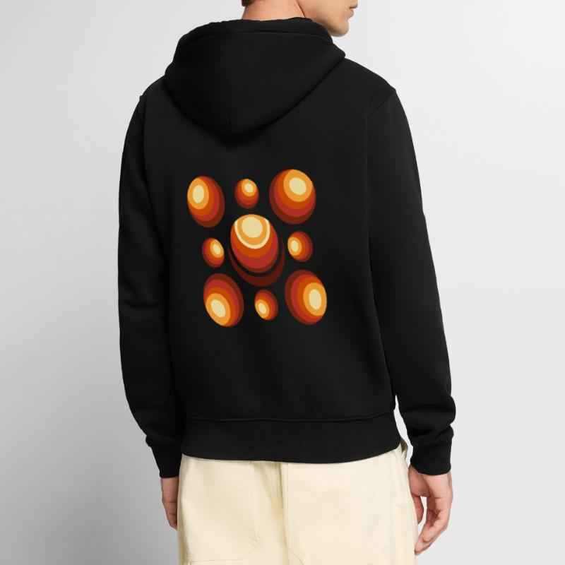 70s Wallpaper Pattern Retro Circle Pattern Veste à capuche bio Premium Unisexe