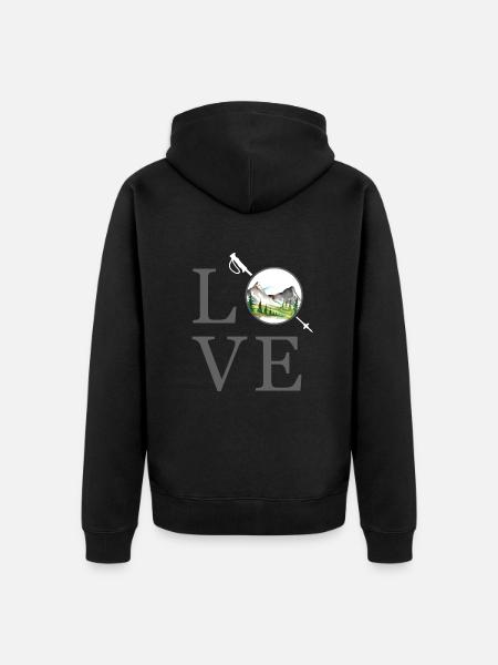 Escursioni in montagna servus alpin "escursione sentiero di montagna" - Felpa con cappuccio ecologica premium unisex - nero