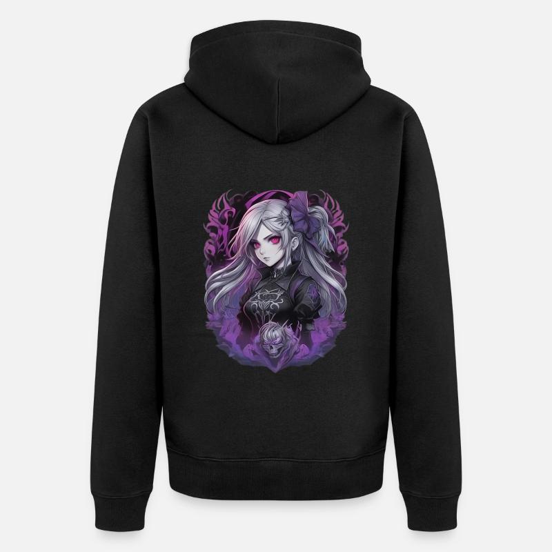 Fille d’anime gothique - Veste à capuche bio Premium Unisexe - noir