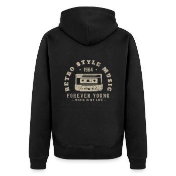 Retro 1964 Geburtstagsgeschenk 1964 Jahrgang 1964 - Unisex Premium Bio Zip Hoodie - Schwarz - Hinten - Nico (187cm)