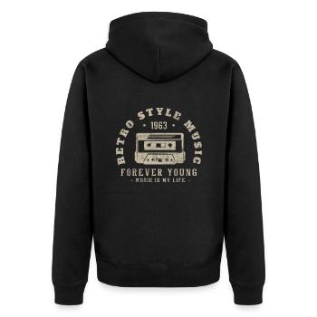 Retro 1963 Birthday Gift 1963 Vintage 1963 - Unisex Premium Organic Zip Hoodie - black - Back - Nico (187cm)