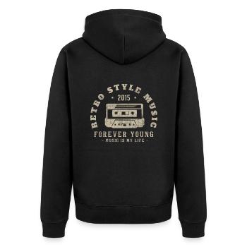 Retro 2015 Geburtstagsgeschenk 2015 Jahrgang 2015 - Unisex Premium Bio Zip Hoodie - Schwarz - Hinten - Nico (187cm)