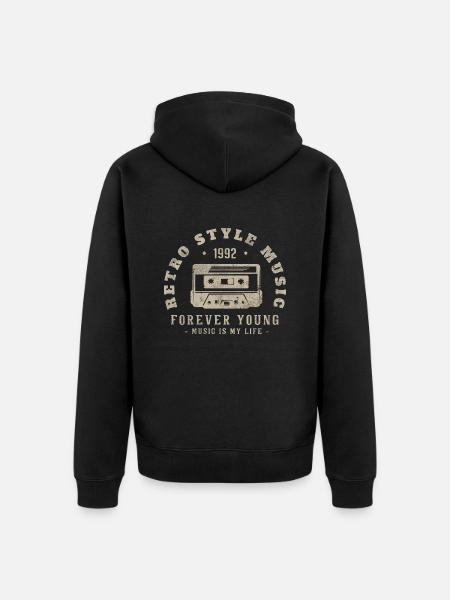 Rétro 1992 Cadeau D'anniversaire 1992 vintage 1992 - Premium økologisk unisex-hættejakke - sort