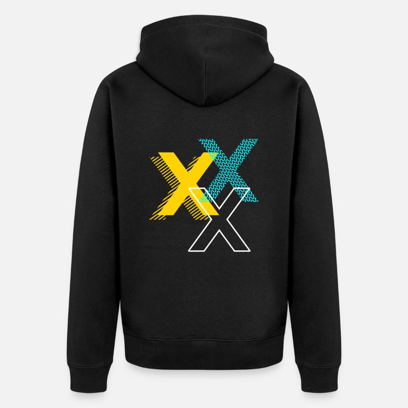 X Buchstabe - Unisex Premium Bio Zip Hoodie - Schwarz