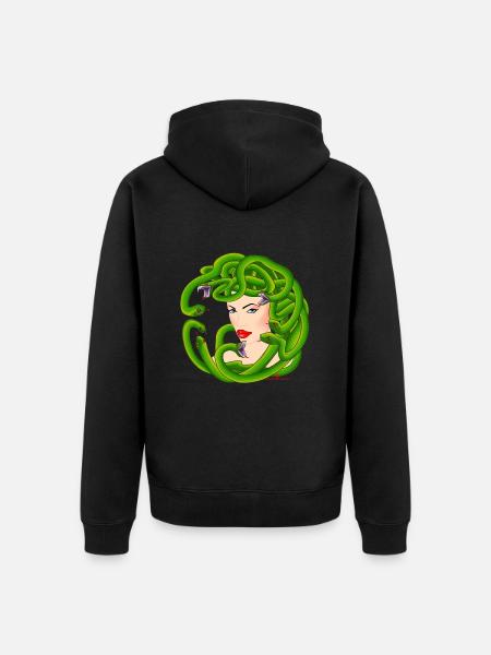 Méduse - Veste à capuche bio Premium Unisexe - noir