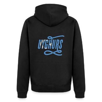 uyghurs uiguren - Unisex Premium Bio Zip Hoodie - Schwarz - Hinten - Nico (187cm)