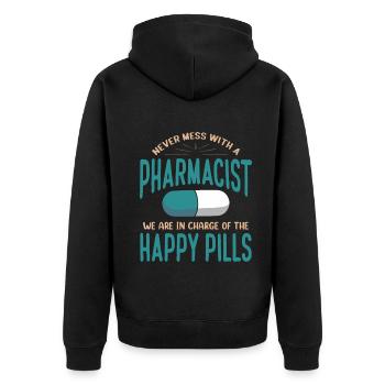 Drôle de médecine Druggist Pharmacie Pharmacien - Veste à capuche bio Premium Unisexe - noir - Dos - Nico (187cm)