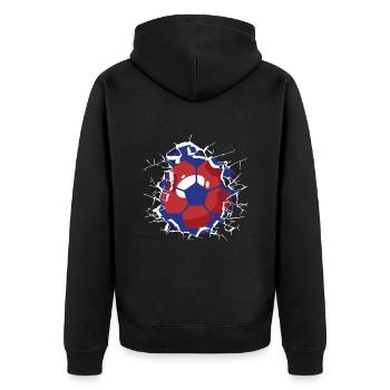 France Soccer French Football France Futbol - Unisex Premium Bio Zip Hoodie - Schwarz - Hinten - Nico (187cm)