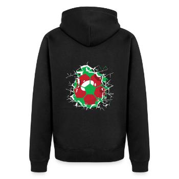Wales Soccer Welsh Football Cymru Futbol - Unisex Premium Organic Zip Hoodie - black - Back - Nico (187cm)