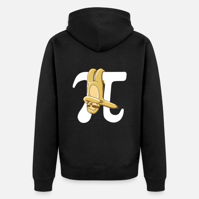 Math Paresseux Pi - Veste à capuche bio Premium Unisexe - noir