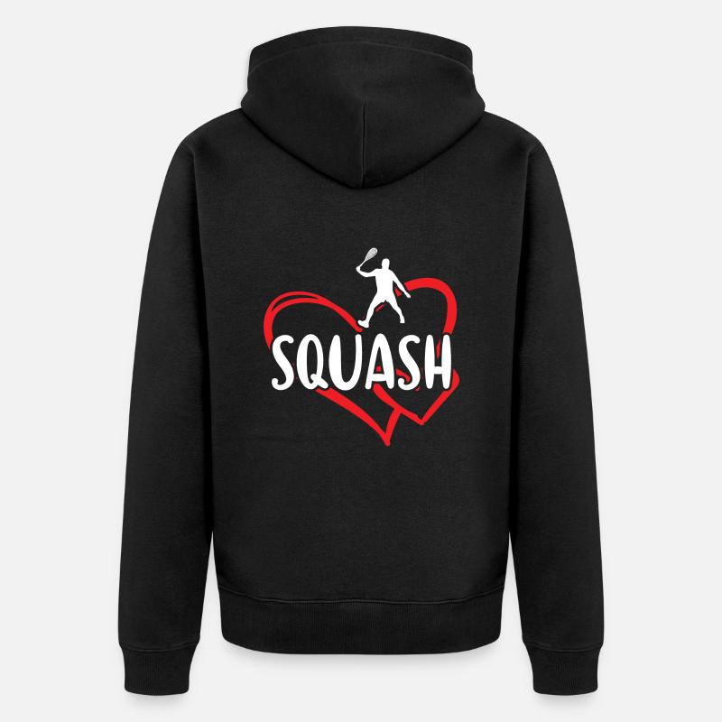 Sport Heart Squash - Unisex Premium Bio Zip Hoodie - Schwarz