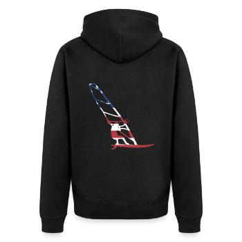 Sport Us Flag Planche à voile - Veste à capuche bio Premium Unisexe - noir - Dos - Nico (187cm)