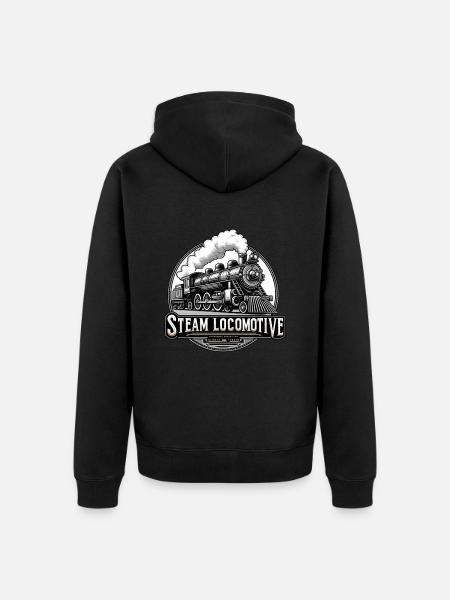 Steam Locomotive Steam Engine Railway Steam Train - Unisex Premium Organic Zip Hoodie - black