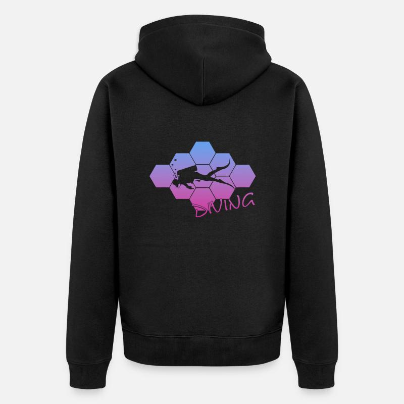 Tauchen - Diving - Scuba Diver - Unisex Premium Bio Zip Hoodie - Schwarz