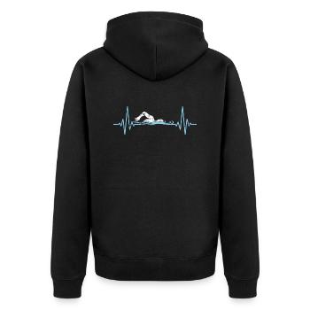 Battements cardiaques Natation - Veste à capuche bio Premium Unisexe - noir - Dos - Nico (187cm)