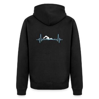 Nageur Fréquence pouls Natation - Veste à capuche bio Premium Unisexe - noir - Dos - Nico (187cm)