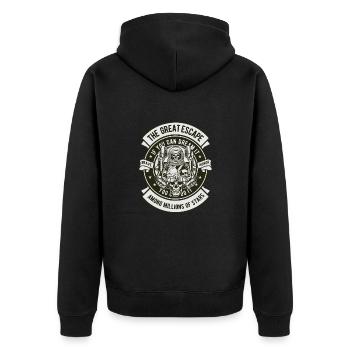 Astronaut Totenkopf Space - Unisex Premium Bio Zip Hoodie - Schwarz - Hinten - Nico (187cm)