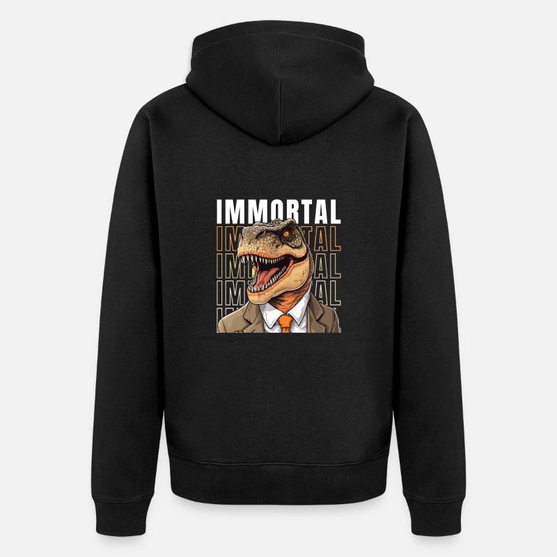 Unsterblicher T-Rex - Unisex Premium Bio Zip Hoodie - Schwarz