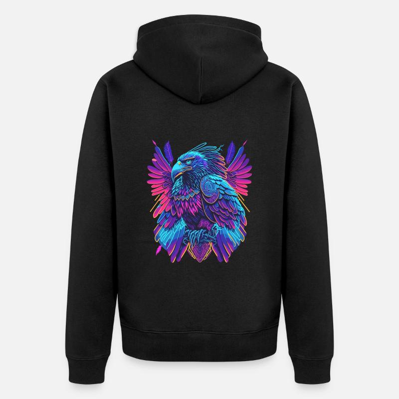 Néon Adler Synthwave Adler - Veste à capuche bio Premium Unisexe - noir