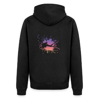 diving, tauchen, diver, scuba diving - Unisex Premium Bio Zip Hoodie - Schwarz - Hinten - Nico (187cm)