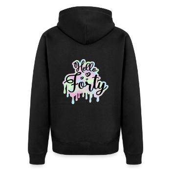 Célébrer 40ème Anniversaire Femme 40 Ans Tie Dye - Veste à capuche bio Premium Unisexe - noir - Dos - Nico (187cm)