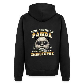 Cool Comme Un Panda, Cool Comme Un Christophe - Veste à capuche bio Premium Unisexe - noir - Dos - Nico (187cm)