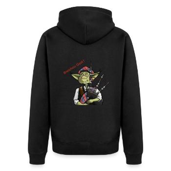 Korrigan Breizhou Gast ! - Veste à capuche bio Premium Unisexe - noir - Dos - Nico (187cm)