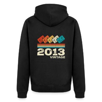 Legendary Since 2013 Vintage Retro Anniversary - Unisex Premium Organic Zip Hoodie - black - Back - Nico (187cm)