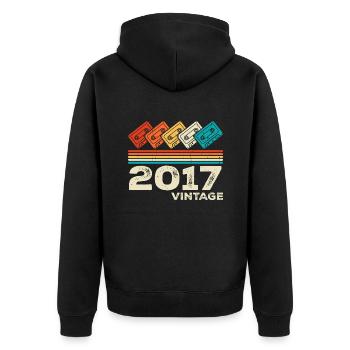 Legendary Since 2017 Vintage Retro Anniversary - Unisex Premium Organic Zip Hoodie - black - Back - Nico (187cm)