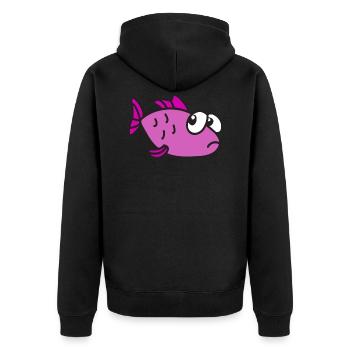 Poisson cool mignon drôle - Veste à capuche bio Premium Unisexe - noir - Dos - Nico (187cm)