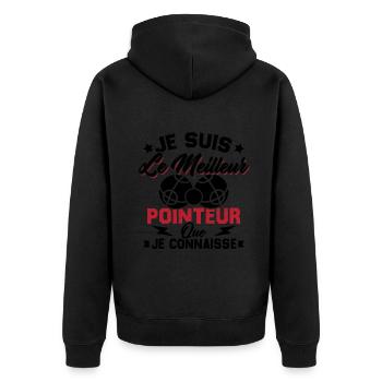 Je Suis Le Meilleur Pointeur Que Je Connaisse - Veste à capuche bio Premium Unisexe - noir - Dos - Nico (187cm)