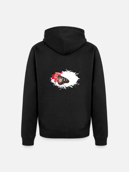 butterfly, Schmetterling - Unisex Premium Bio Zip Hoodie - Schwarz