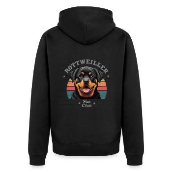 Rottweiler fan club Tshirt chien drôles - Veste à capuche bio Premium Unisexe - noir - Dos - Nico (187cm)