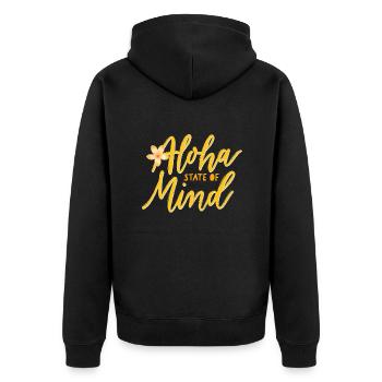 Aloha State of Mind and Summer Mood - Unisex Premium Organic Zip Hoodie - black - Back - Nico (187cm)