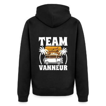 Team Vanneur Humour Camping Blagueur - Veste à capuche bio Premium Unisexe - noir - Dos - Nico (187cm)